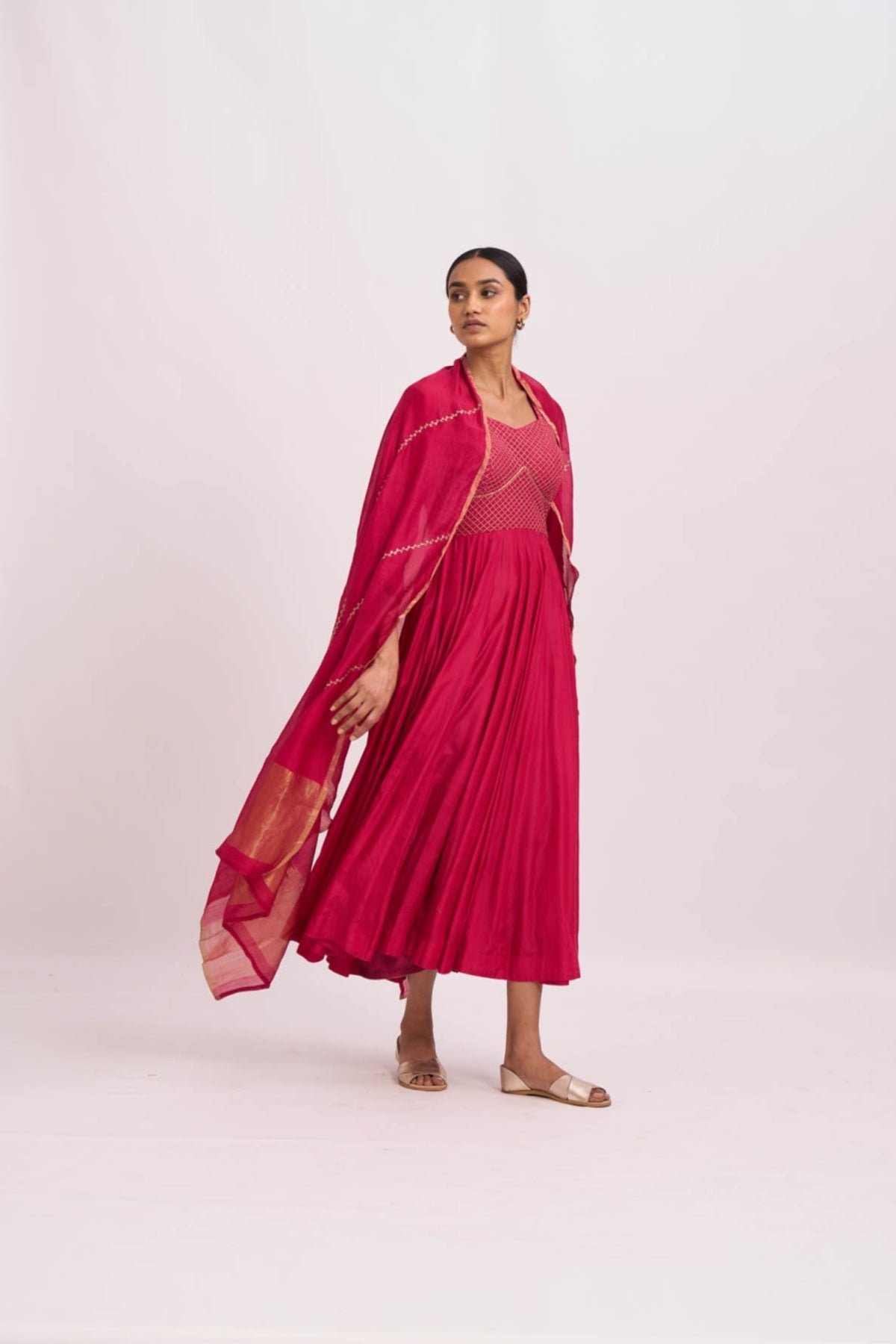 Lavani bright pink kurta set