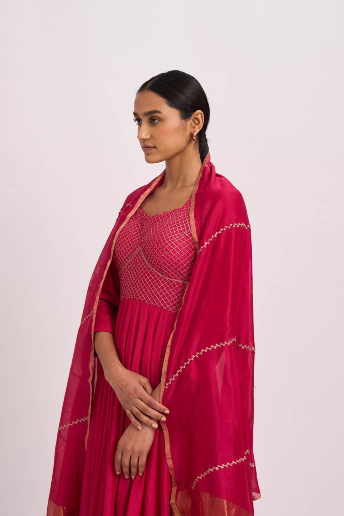 Lavani bright pink kurta set