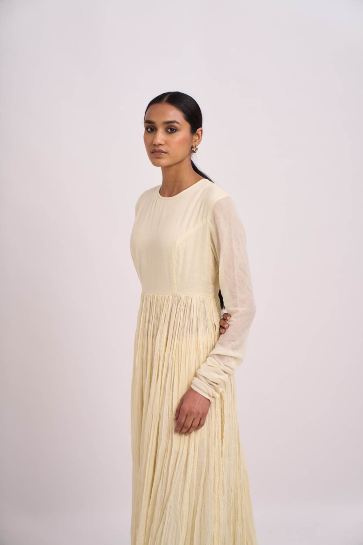 Ghoomar anarkali  set in ivory