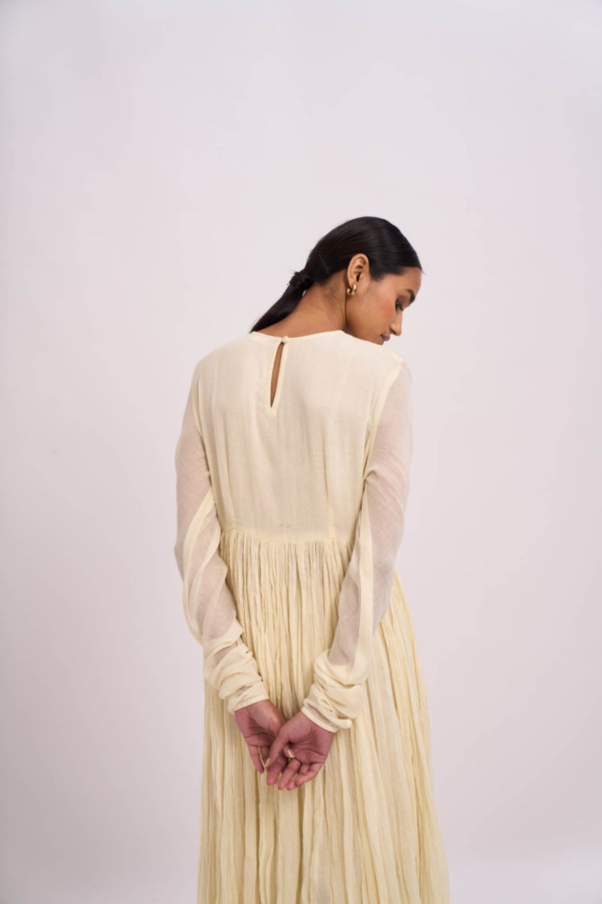 Ghoomar anarkali  set in ivory
