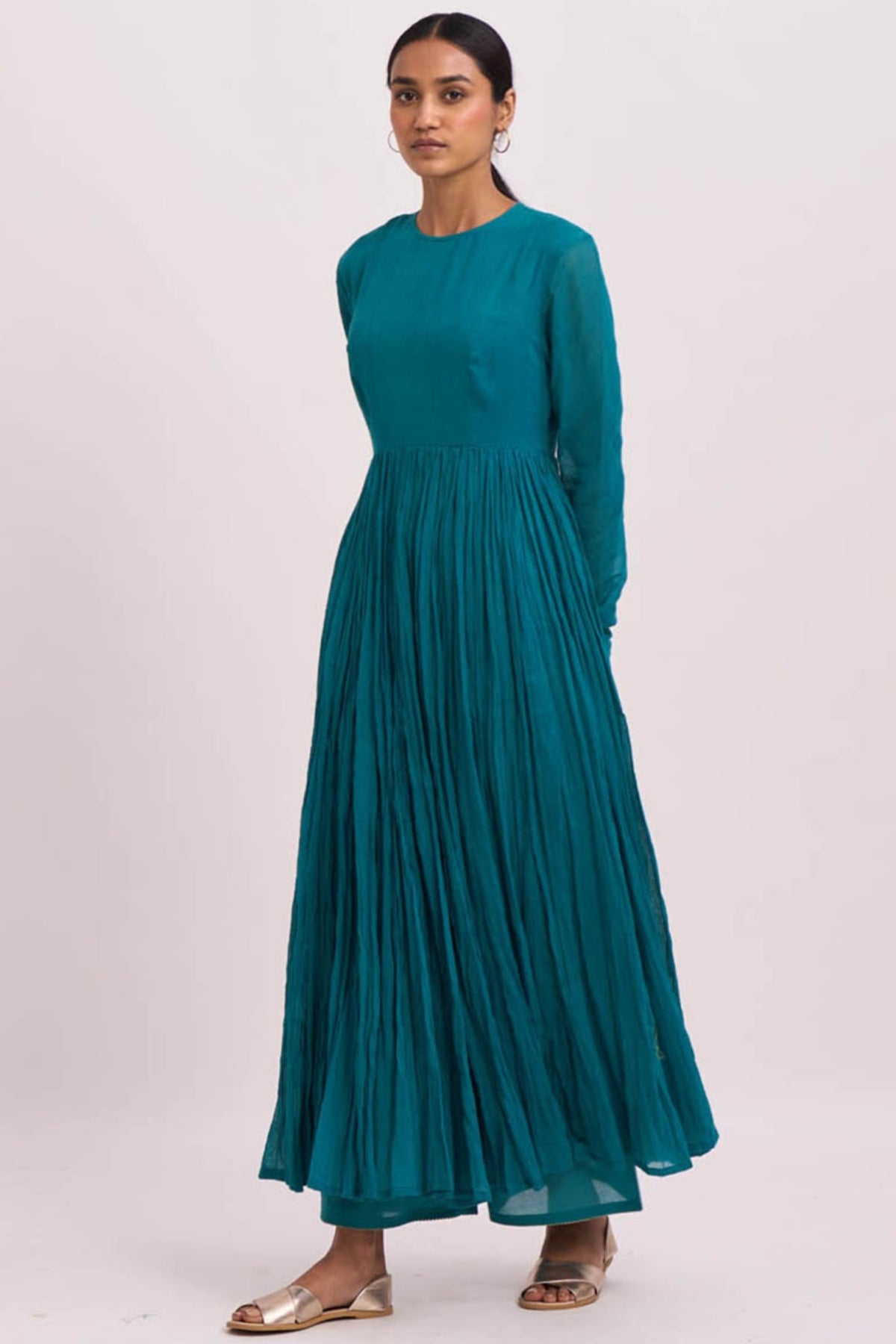 Teal anarkali set