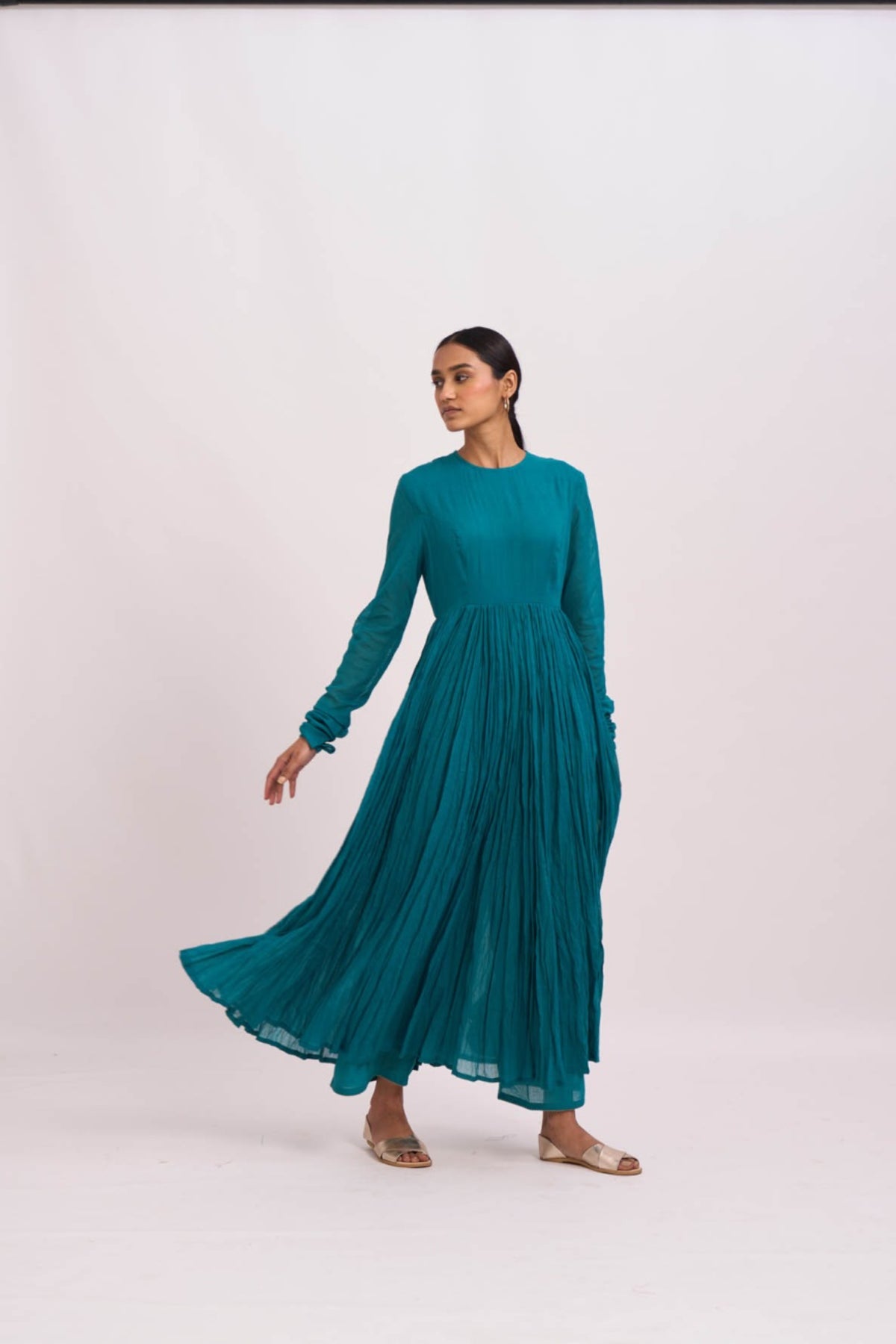 Teal anarkali set