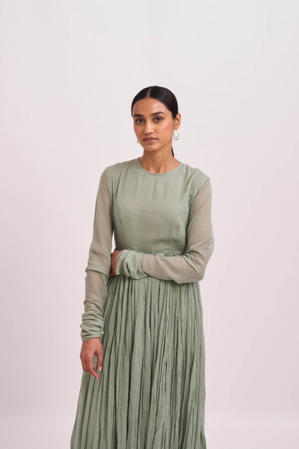 Sea green anarkali  set