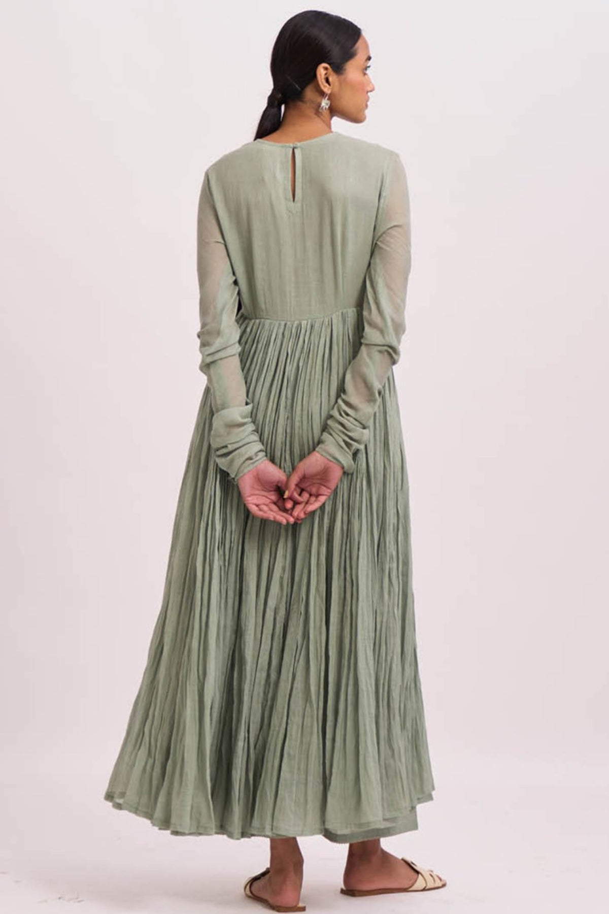 Sea green anarkali  set