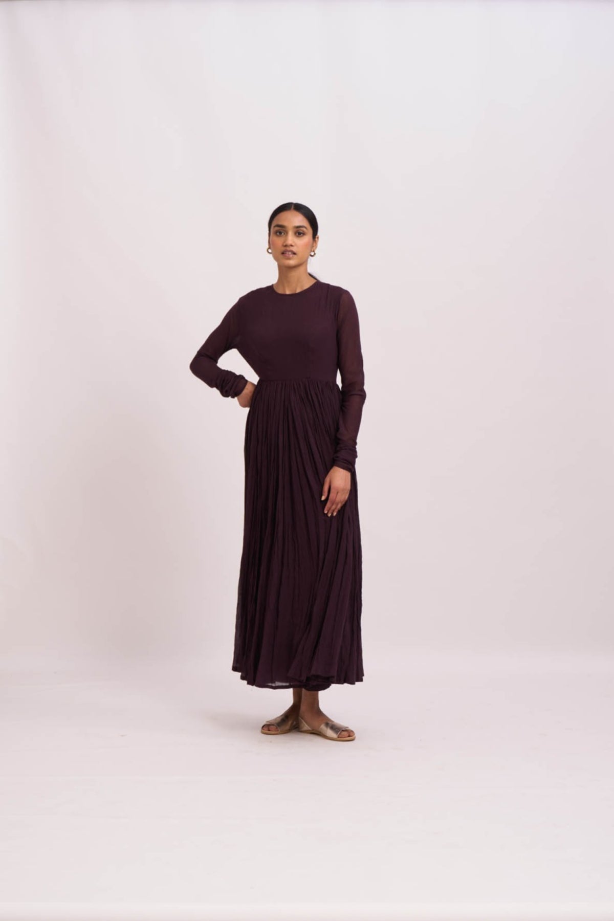 Wine ghoomar anarkali set