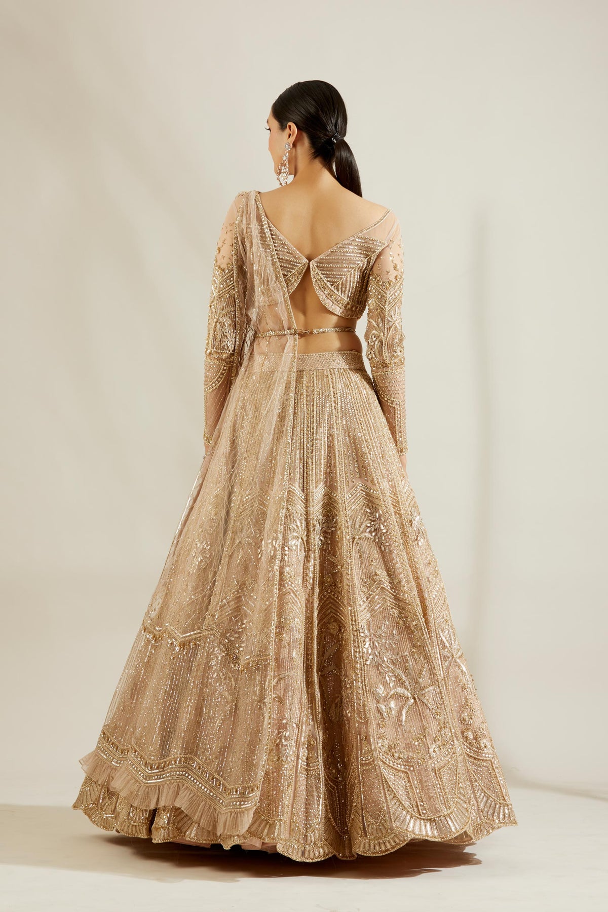 Golden tree lehenga