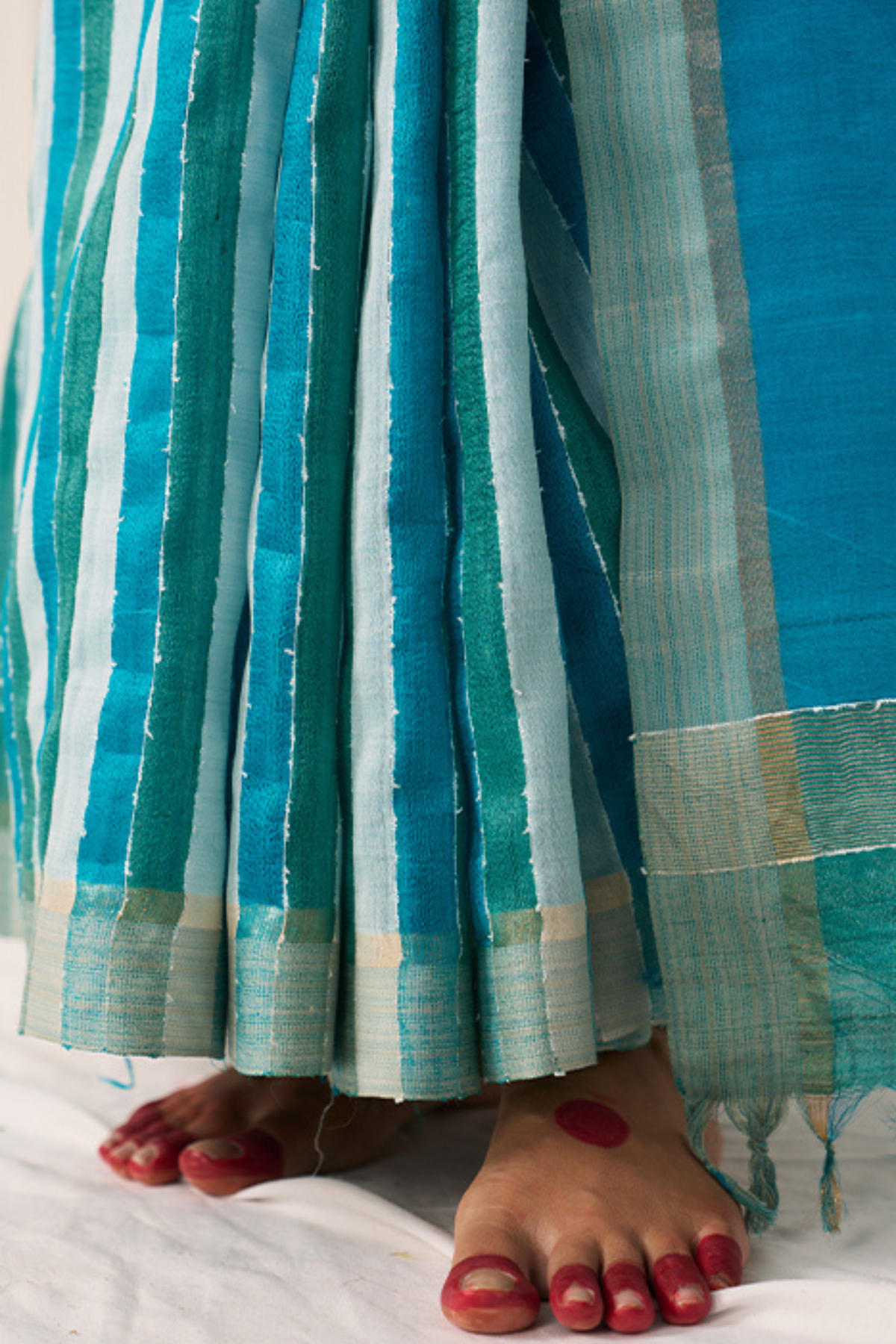 Turquoise Pankti  Saree