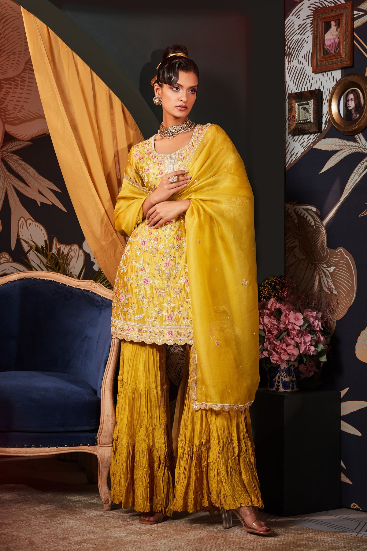 Lime Green Sharara Set