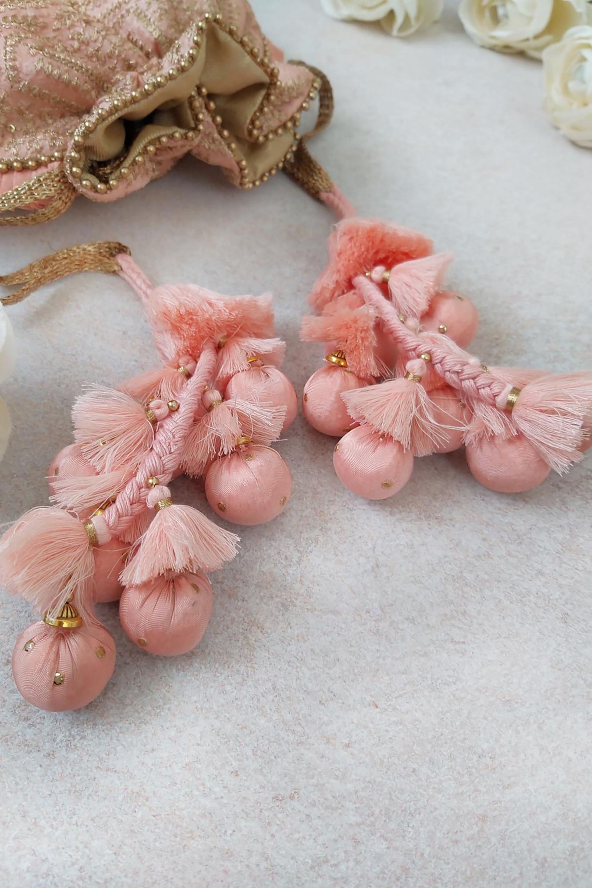 Leela Heritage Peach Potli Bag