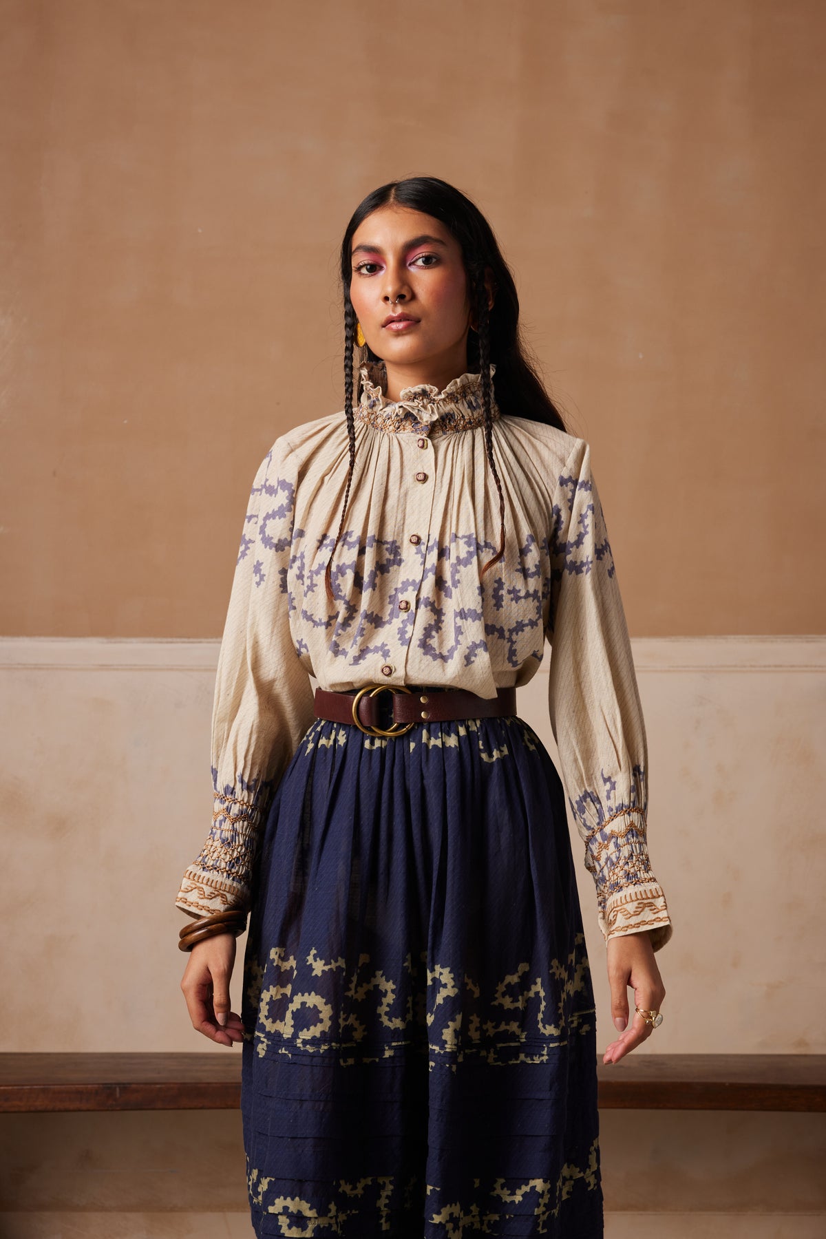 Ivory Spiral Farmer Top