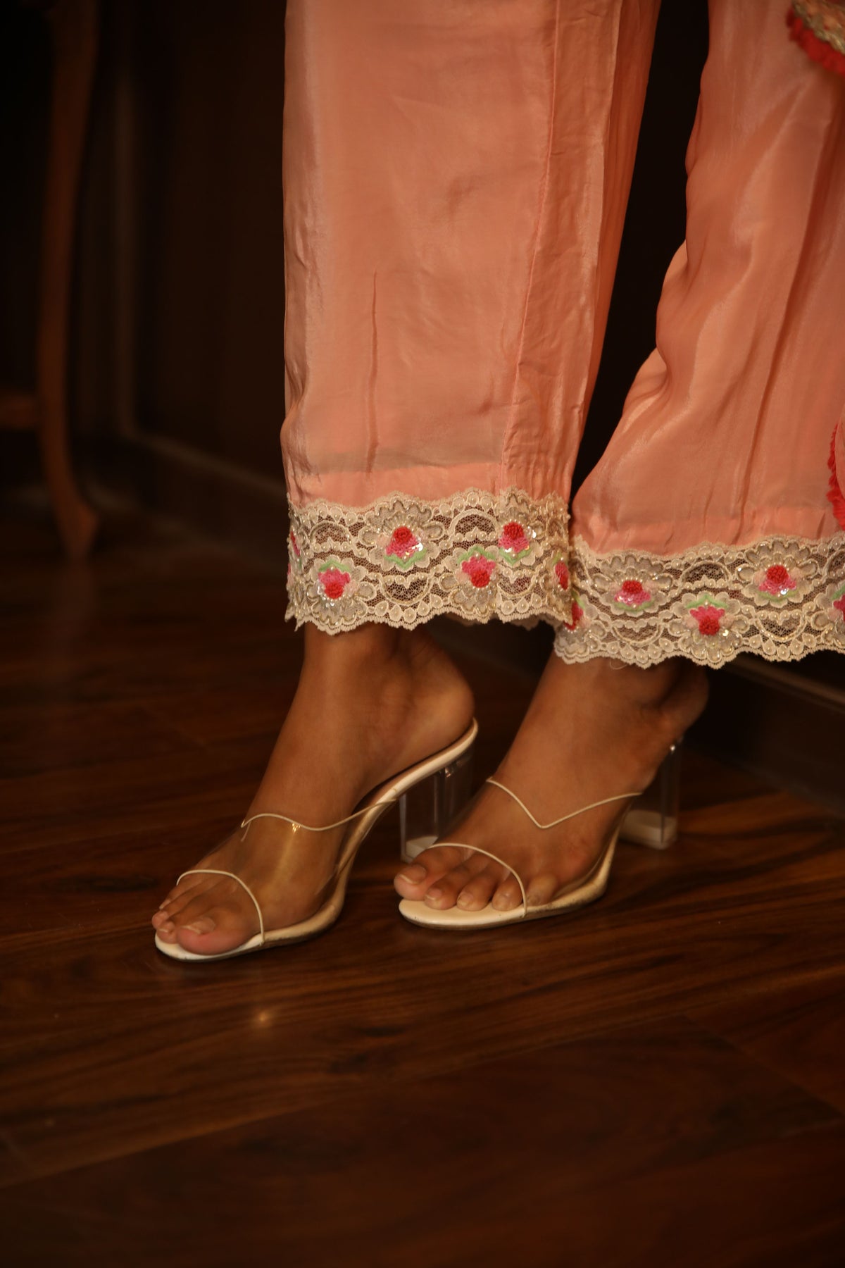 Blush pink straight kurta set