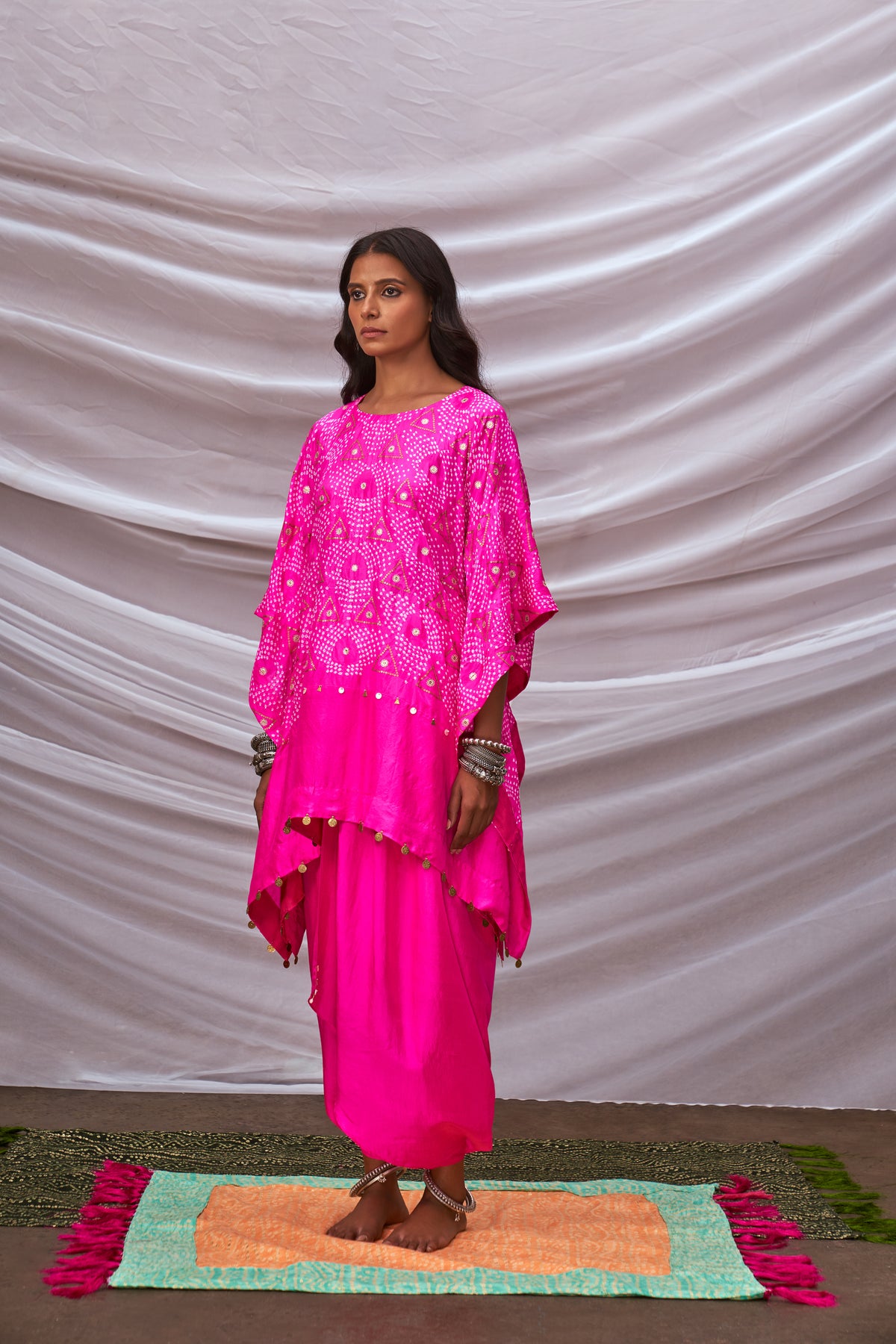 Hot pink kaftan set