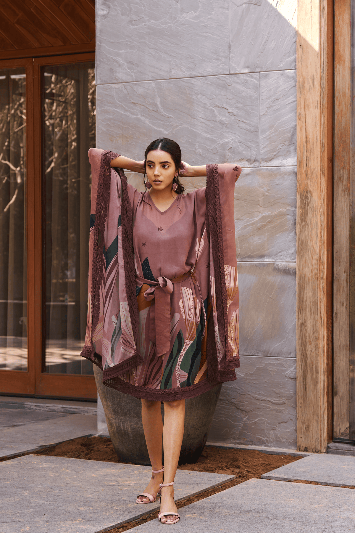Fawn Abstract Garden Kaftan