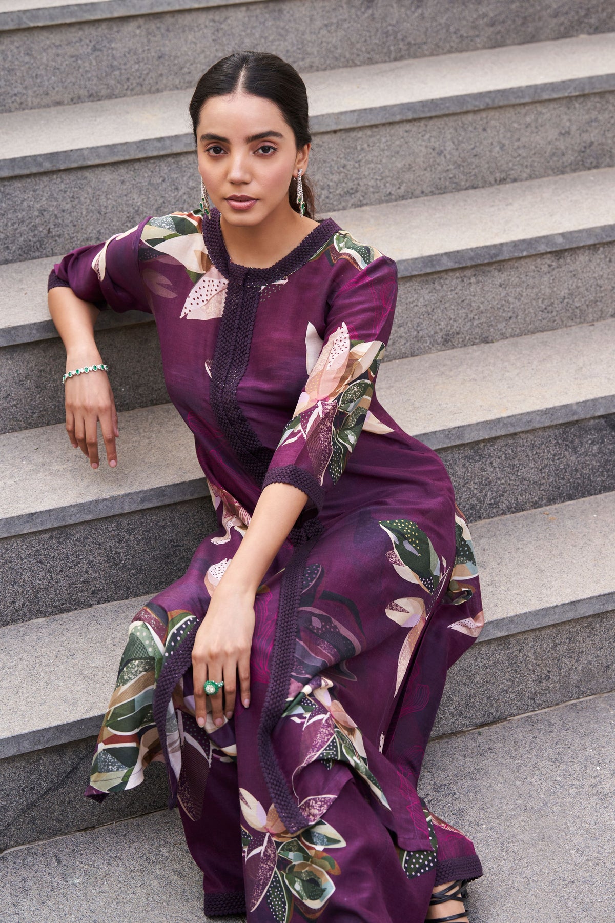 Botanical Leaf Kurta Set