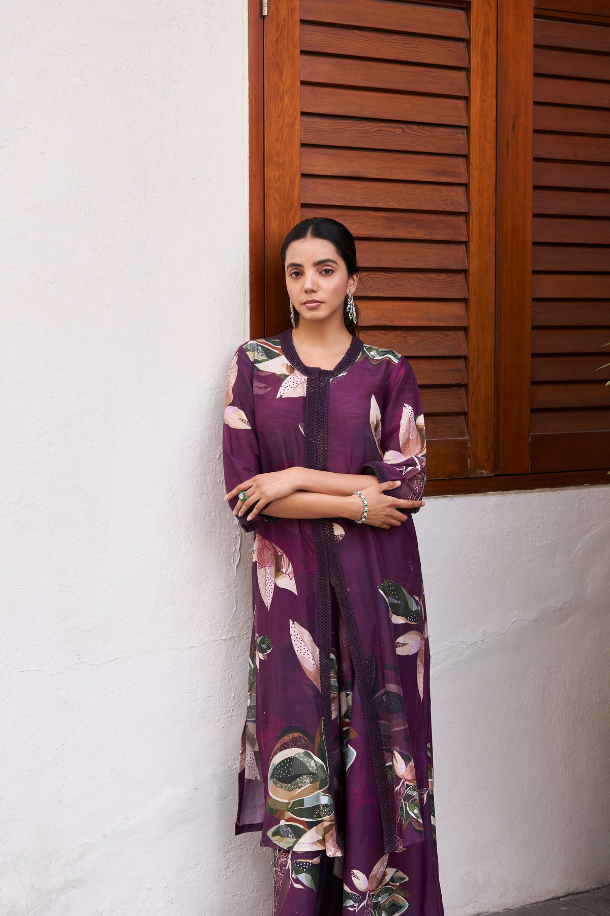 Botanical Leaf Kurta Set