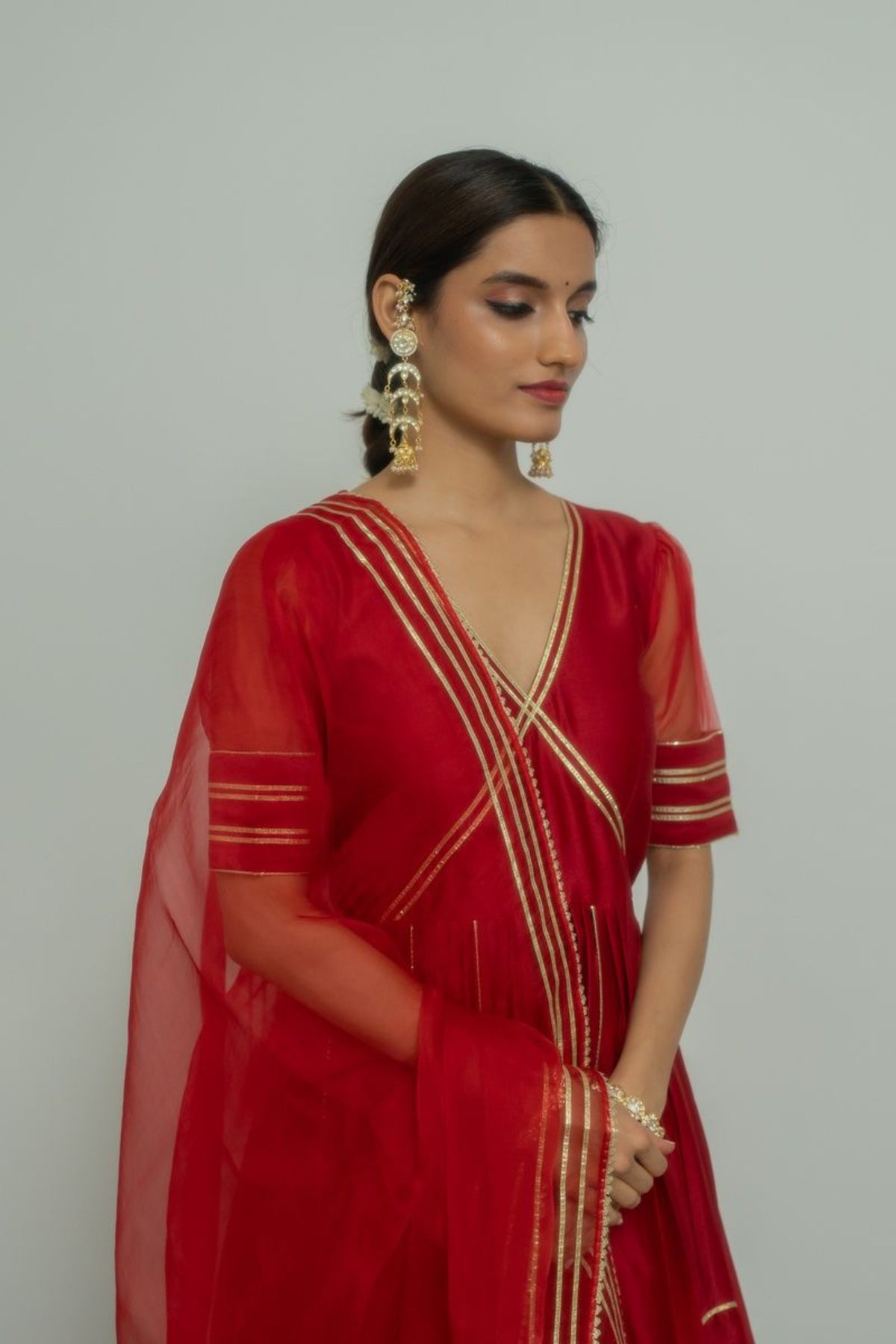 Noor Red Anarkali Set