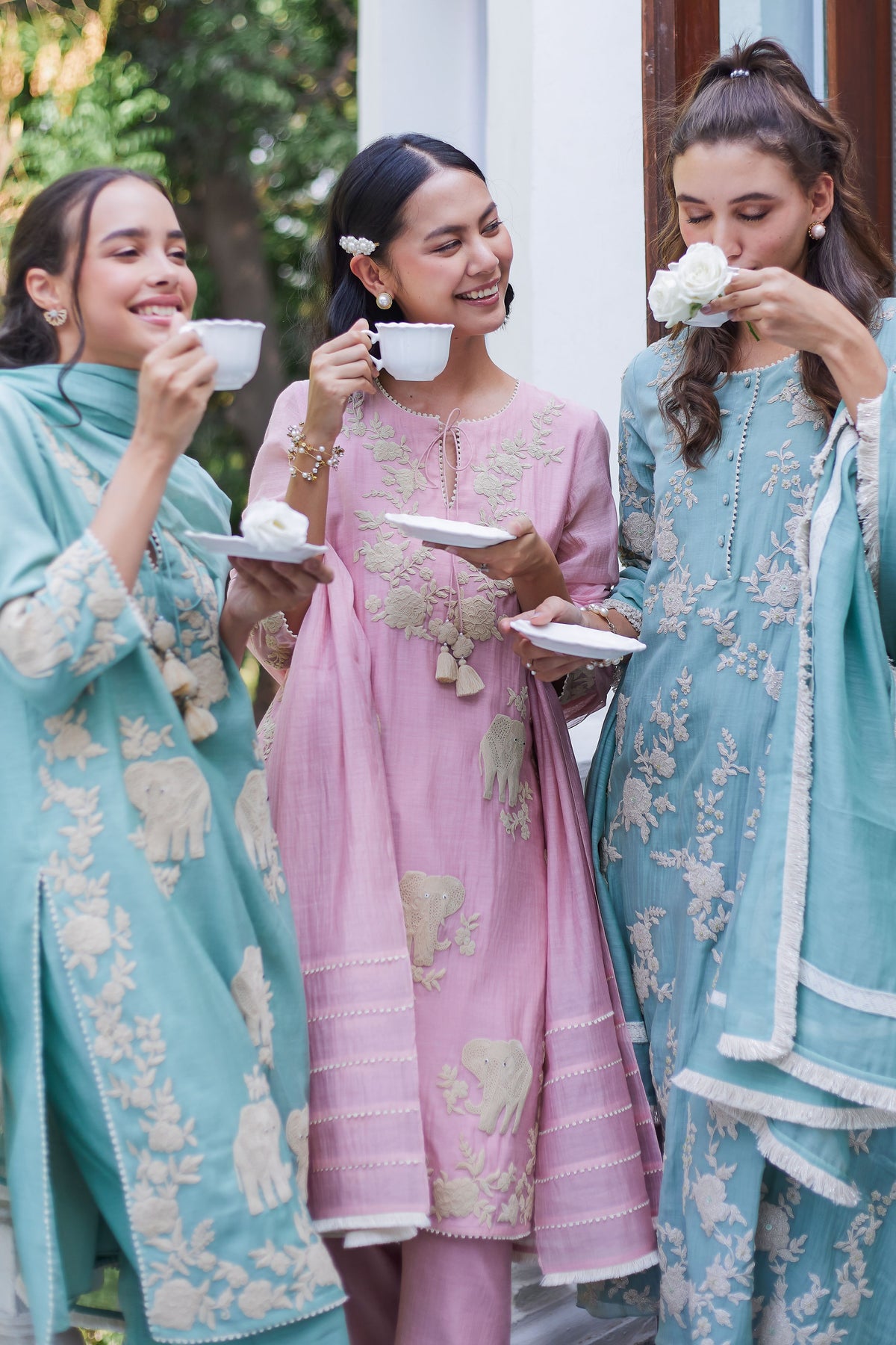 Pink Elephant Kurta Set