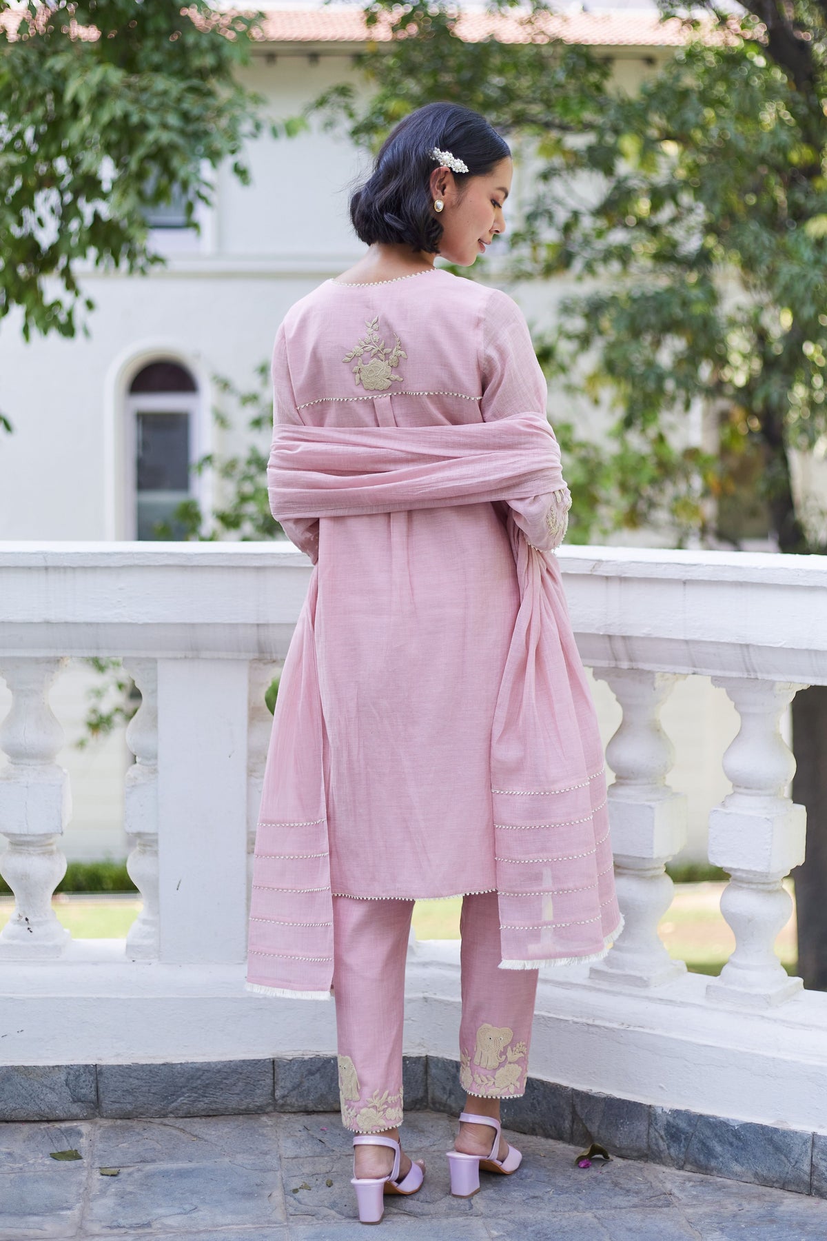 Pink Elephant Kurta Set